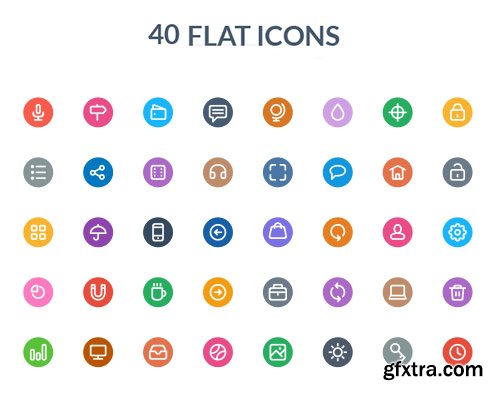 PSD 40 Flat Web Icons Of November 2014