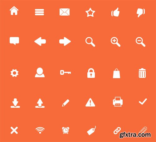 PSD, SVG, PNG, HTML/CSS 30 Web Icons For Web Designer (November 2014)