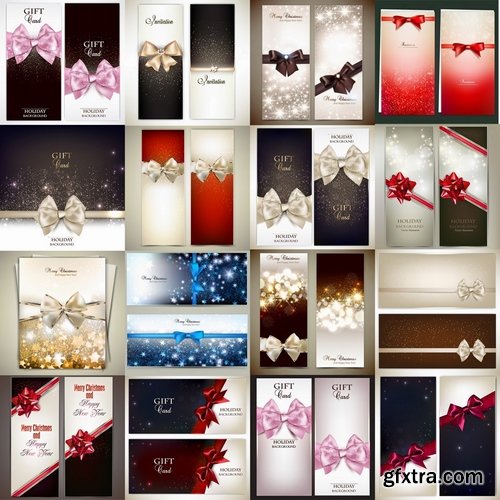 Beautiful vector template for holiday cards from stock - 25 Eps