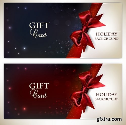 Beautiful vector template for holiday cards from stock - 25 Eps