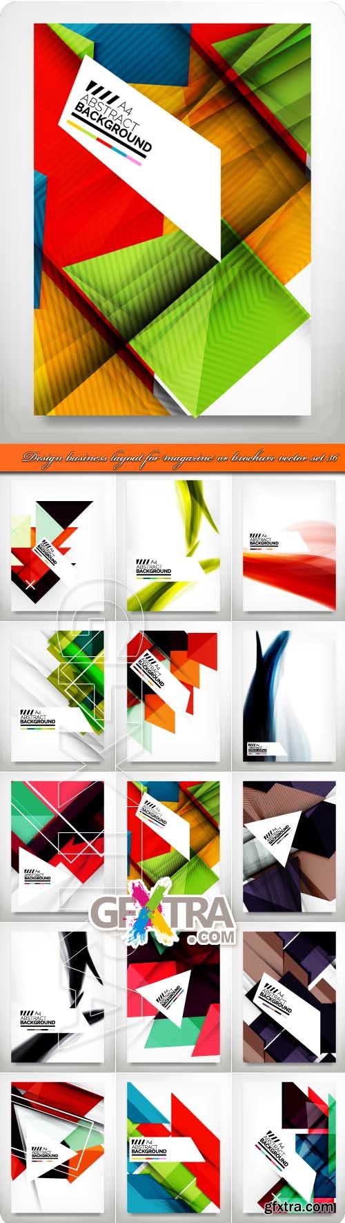 Design business layout for magazine or brochure vector set 36