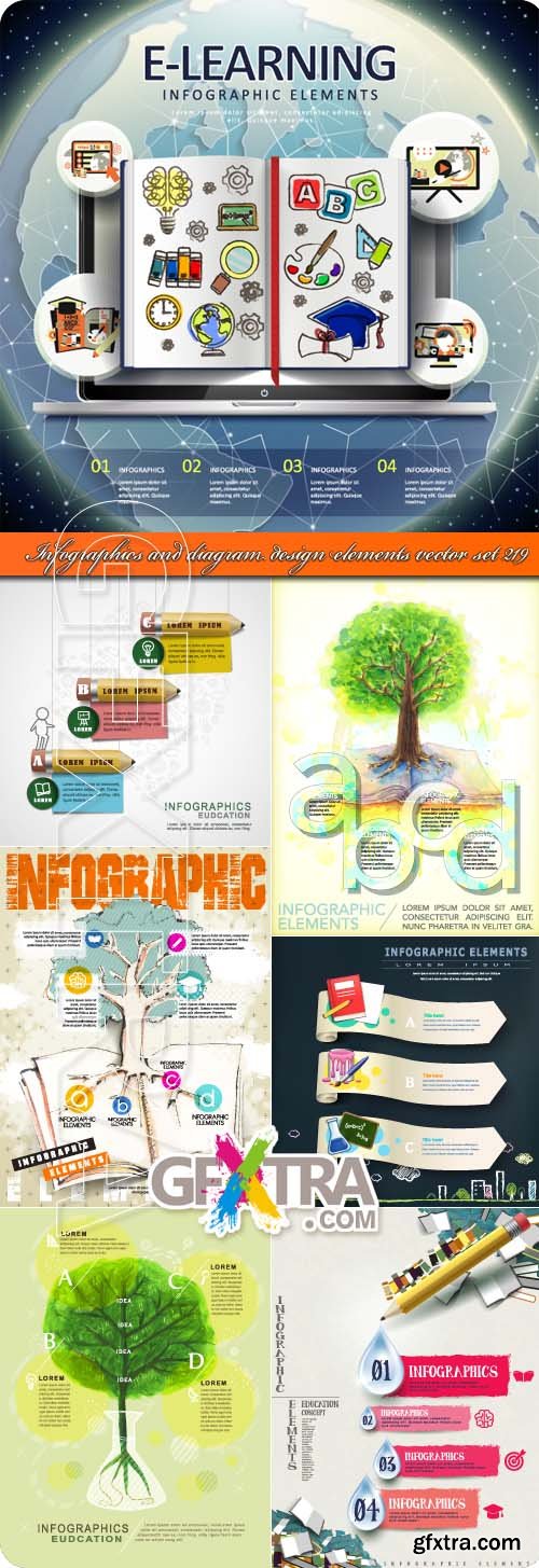 Infographics and diagram design elements vector set 219