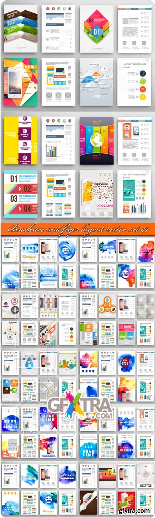 Brochure and flyer layout vector set 47