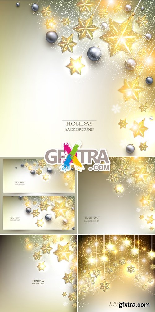 Elegant Bright Christmas Backgrounds Vector