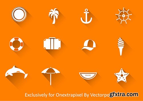 AI & EPS Vacation Vector Icons Set For The Holidays (November 2014)