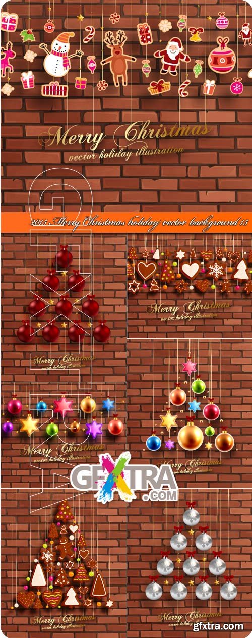 2015 Merry Christmas holiday vector background 15