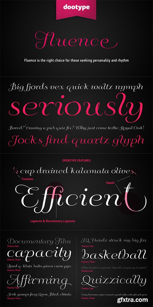 Fluence Font Family - 3 Fonts 60$