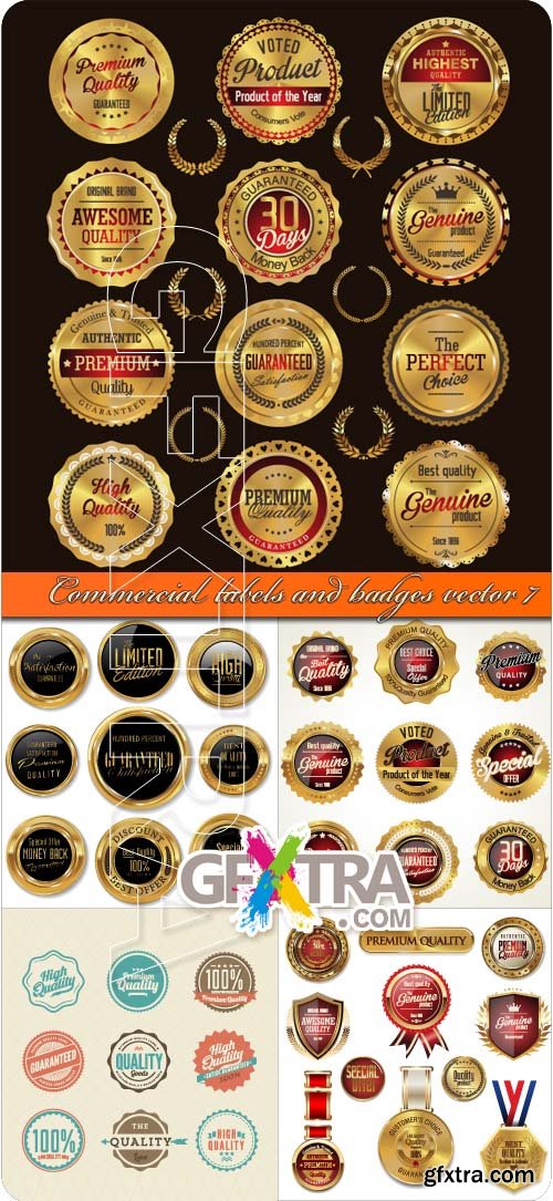 Commercial labels and badges vector 7