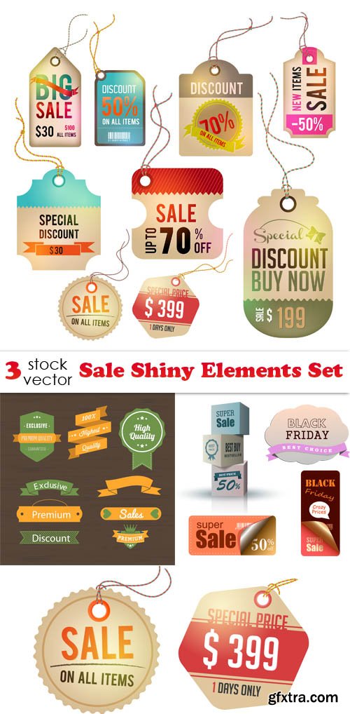 Vectors - Sale Shiny Elements Set