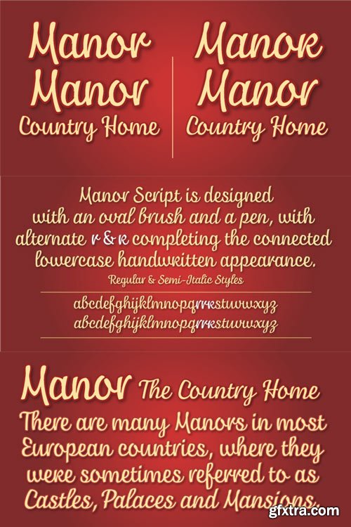 Manor Font Family $60