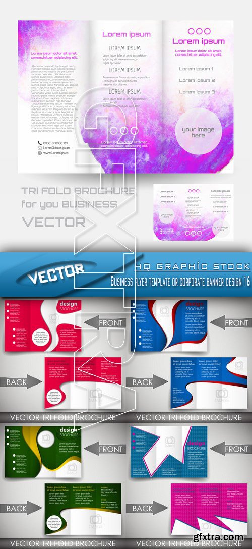 Stock Vector - Business flyer template or corporate banner design 16