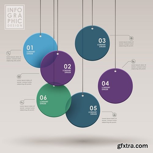 Collection elements of infographics vector image #6-25 Eps