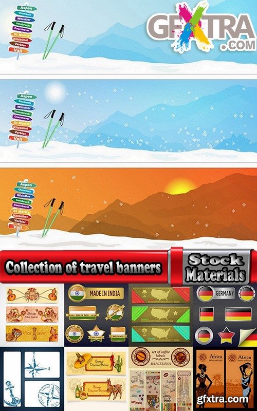 Collection of travel banners 25 Eps