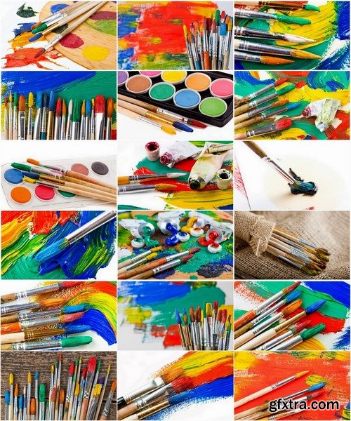 Collection brushes for painting with oil paints 25 UHQ Jpeg