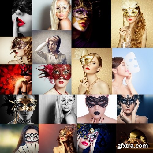 Collection of beautiful girls in masks 25 UHQ Jpeg