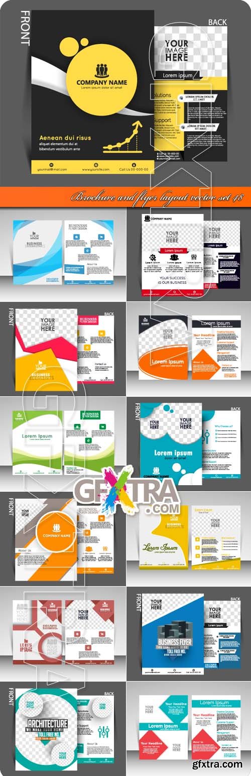 Brochure and flyer layout vector set 48