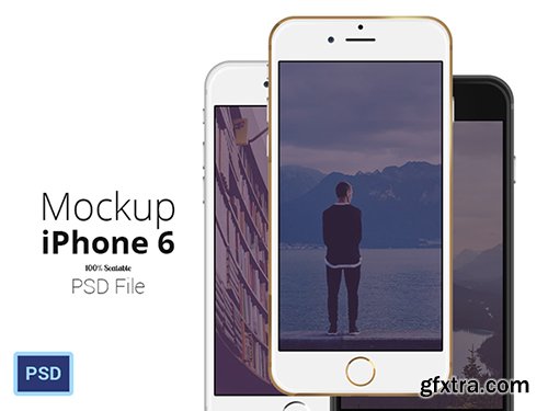 Scalable PSD Mock-Up - iPhone 6 (3 Color)