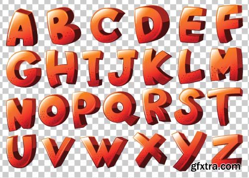 Cartoon Style Vector Alphabet - 25x EPS