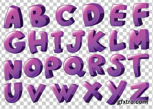 Cartoon Style Vector Alphabet - 25x EPS