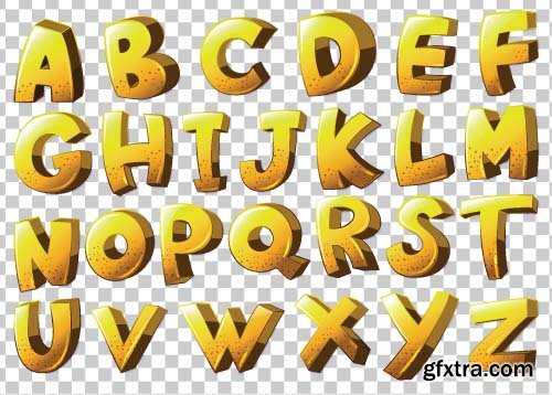 Cartoon Style Vector Alphabet - 25x EPS