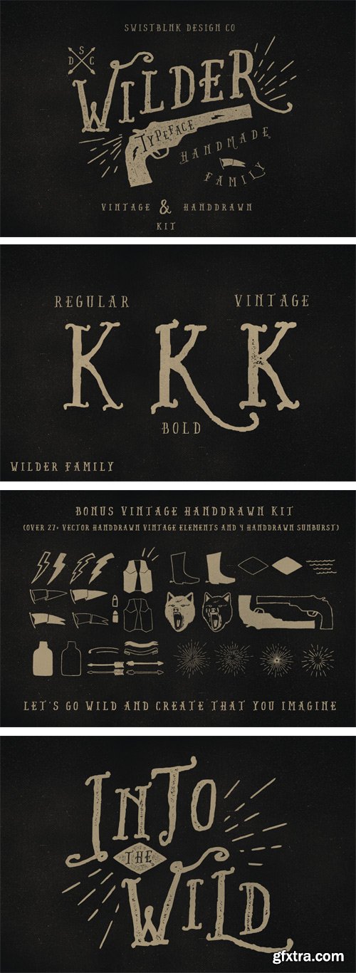 Wilder Font + Bonus Vector for $9