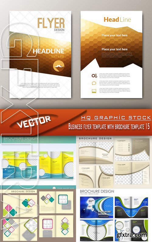 Stock Vector - Business flyer template with brochure template 15