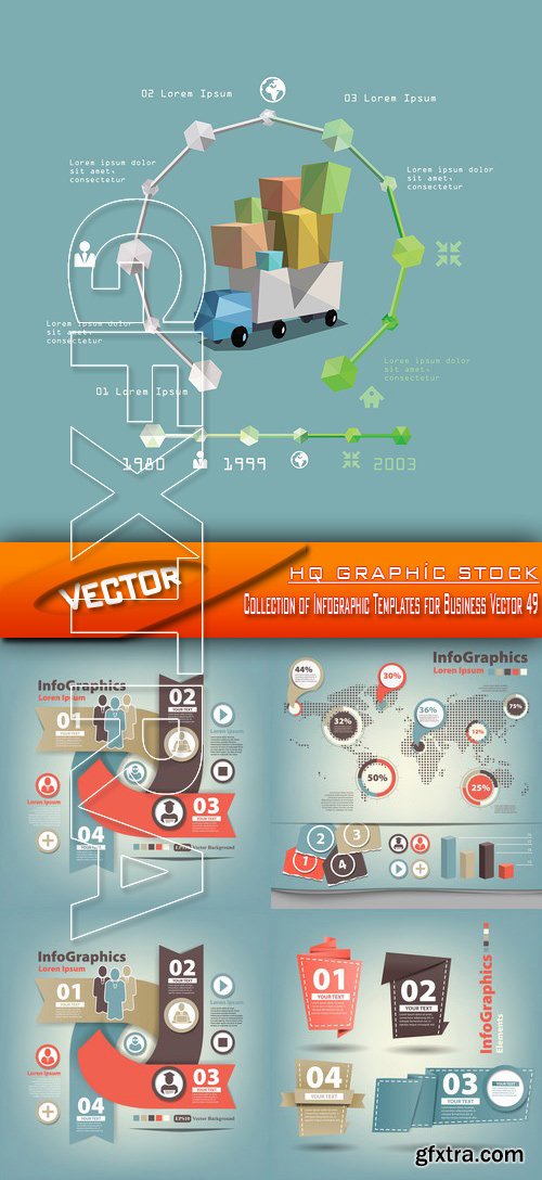 Stock Vector - Collection of Infographic Templates for Business Vector 49