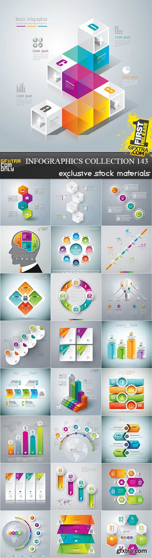 Collection of Infographics Vol.143, 25xEPS