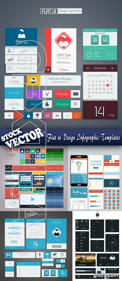 Stock Vector - Flat ui Design Infographic Templates