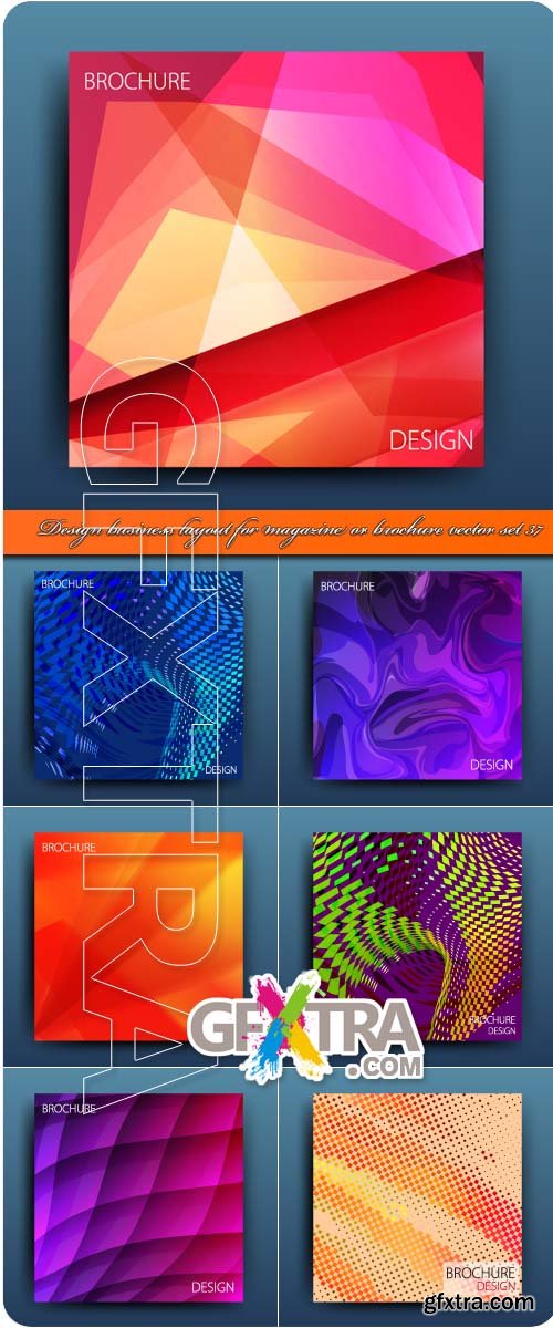 Design business layout for magazine or brochure vector set 37