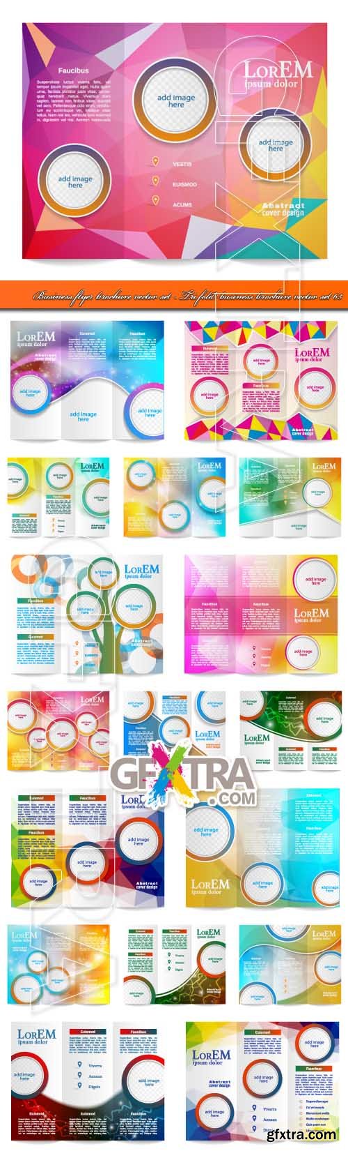 Business flyer brochure vector set - Tri fold business brochure vector set 65