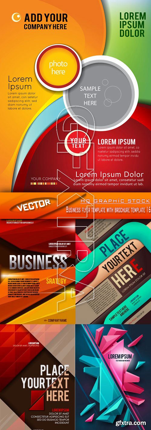 Stock Vector - Business flyer template with brochure template 16