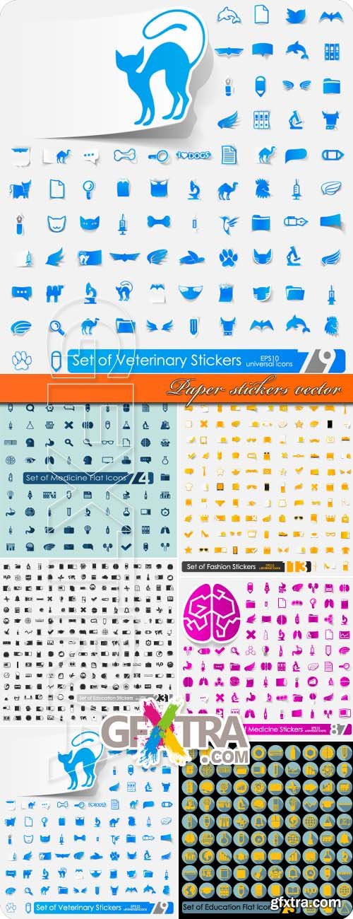 Paper stickers vector