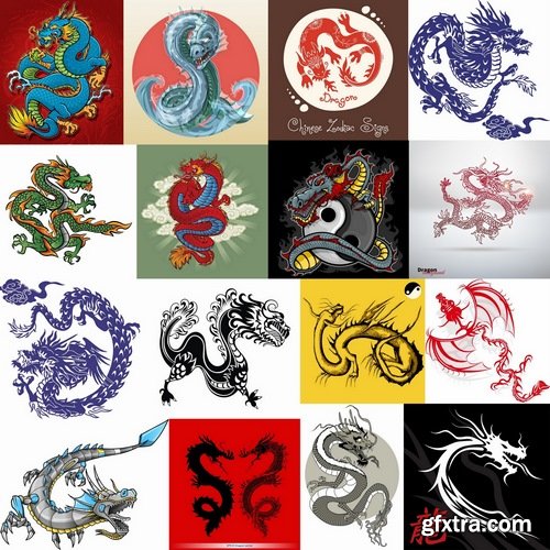 Collection of mythical dragons 25 Eps