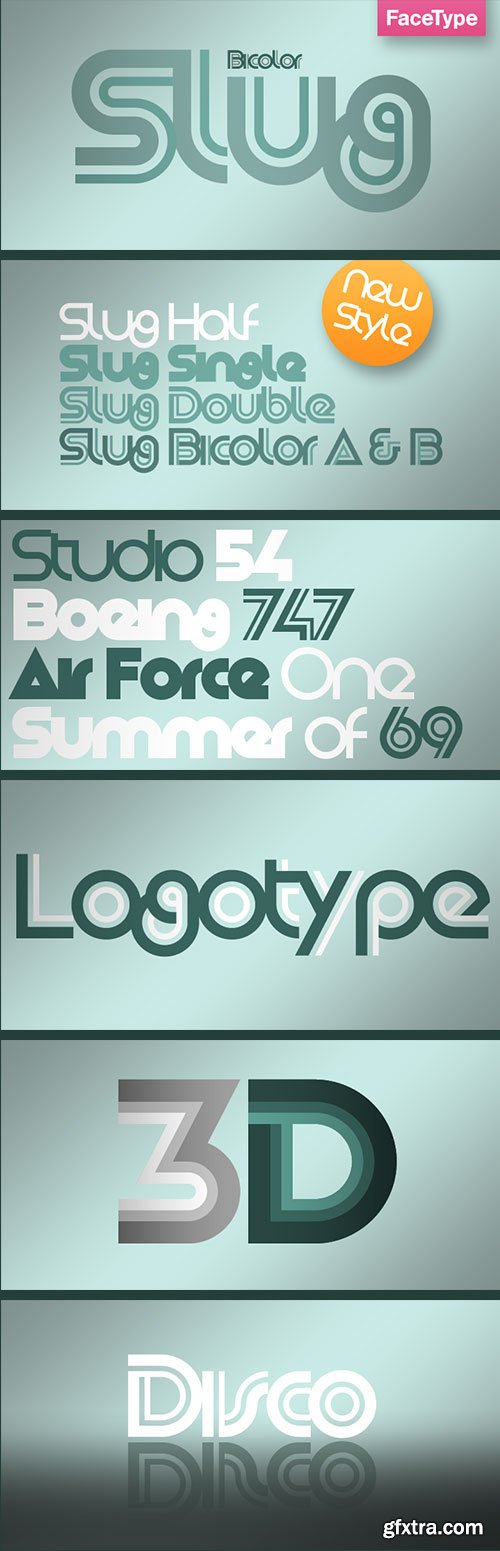 Slug Font Family 5xOTF $50