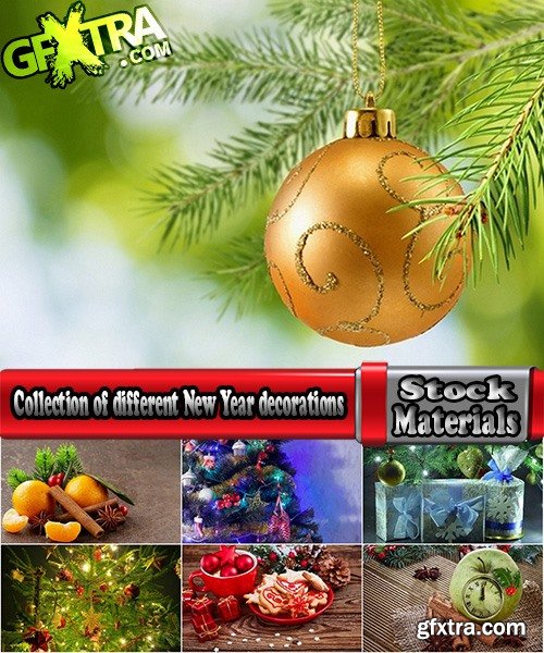 Collection of different New Year decorations 25 UHQ Jpeg