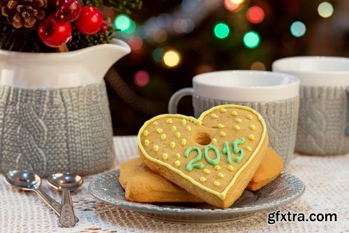 Collection of different New Year decorations 25 UHQ Jpeg