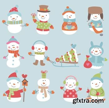 Snowman & Christmas Great Collection 126xEPS