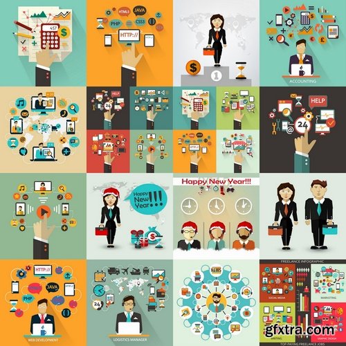 Collection elements of infographics vector image #7-25 Eps