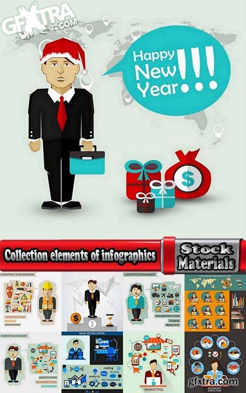 Collection elements of infographics vector image #7-25 Eps