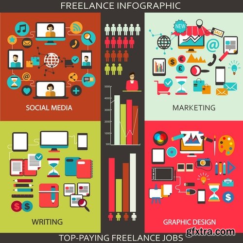 Collection elements of infographics vector image #7-25 Eps