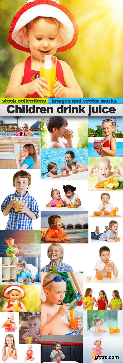 Children drink juice,25 x UHQ JPEG