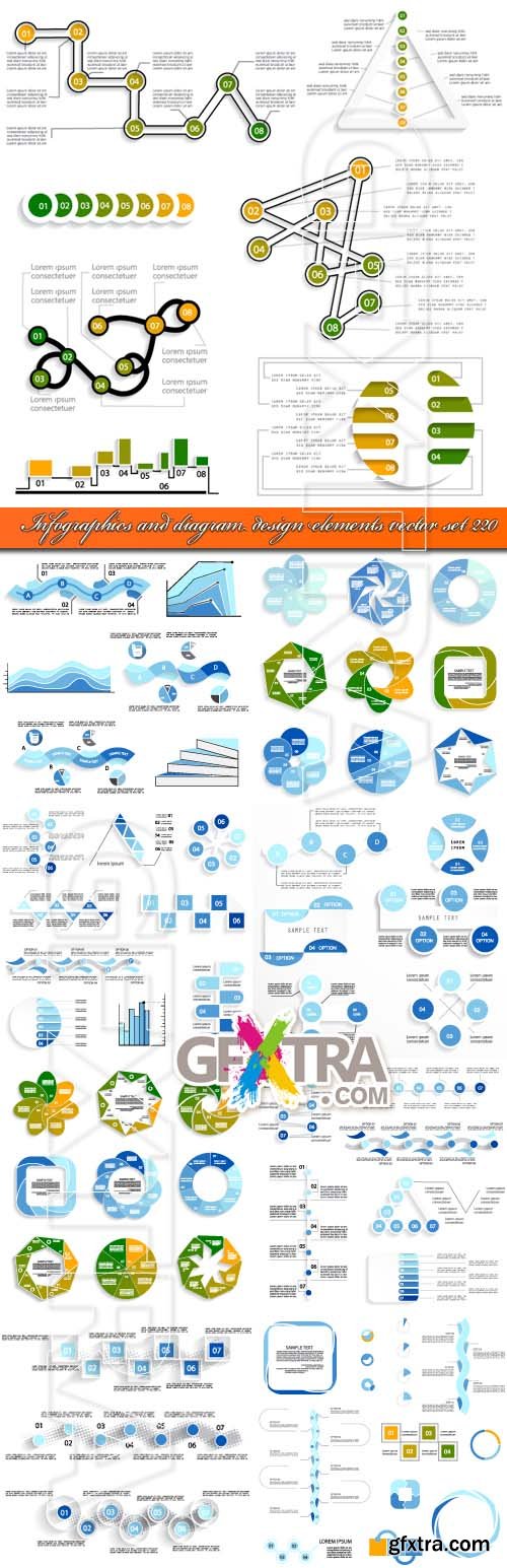 Infographics and diagram design elements vector set 220