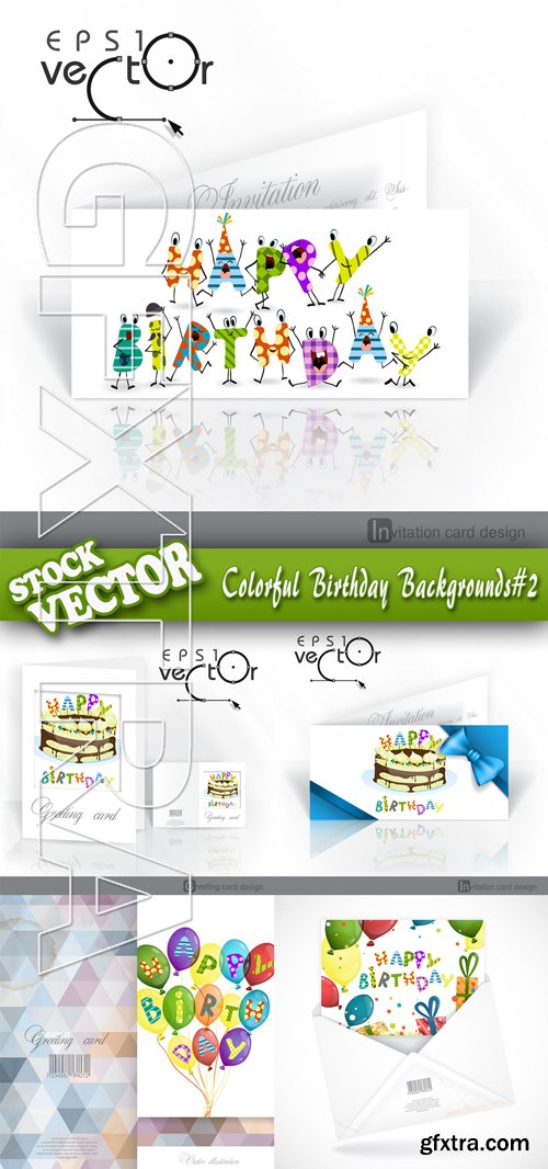 Stock Vector - Colorful Birthday Backgrounds#2