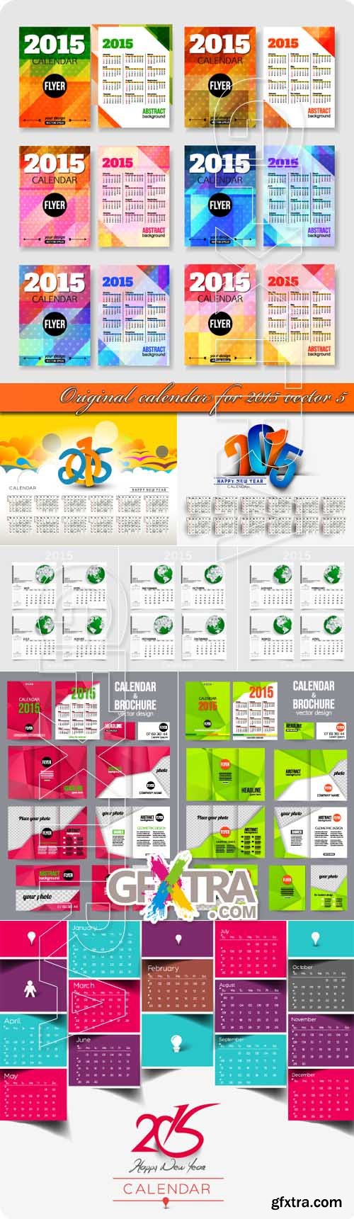 Original calendar for 2015 vector 5