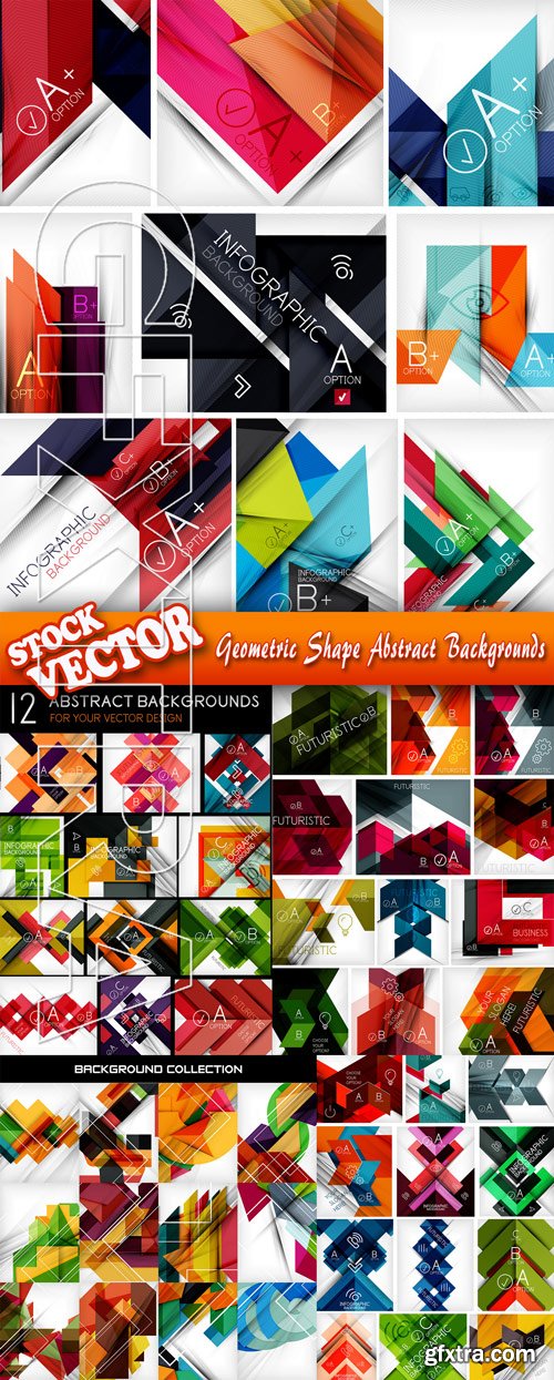 Stock Vector - Geometric Shape Abstract Backgrounds