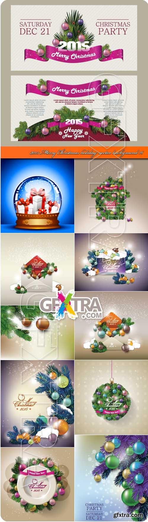 2015 Merry Christmas holiday vector background 16