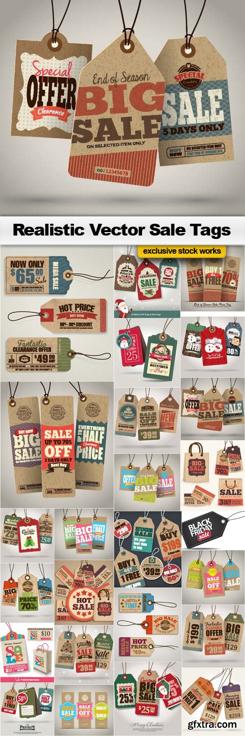 Realistic Vector Sale Tags - 25x EPS