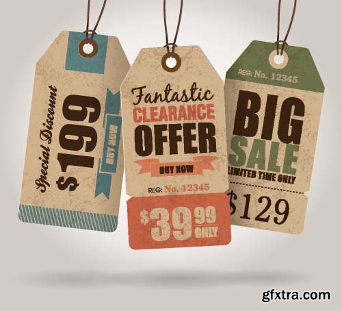 Realistic Vector Sale Tags - 25x EPS