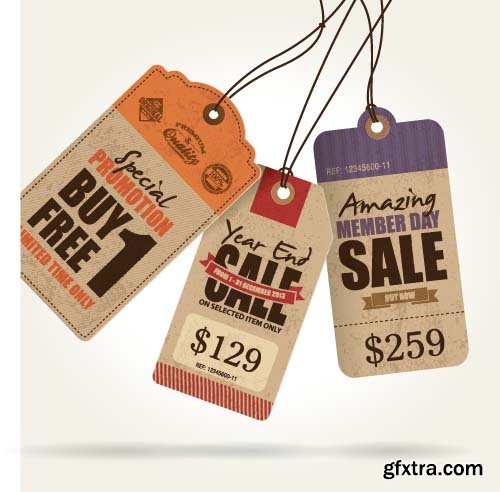 Realistic Vector Sale Tags - 25x EPS